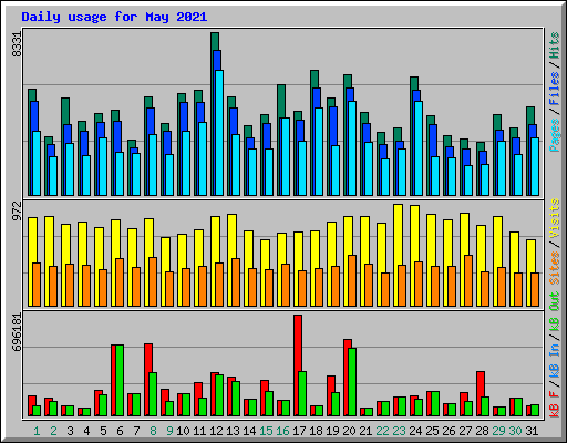 Daily usage for May 2021