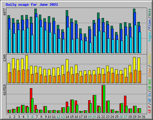 Daily usage for June 2021