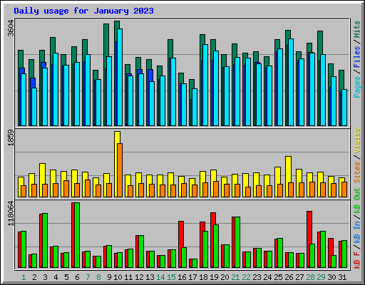 Daily usage for January 2023
