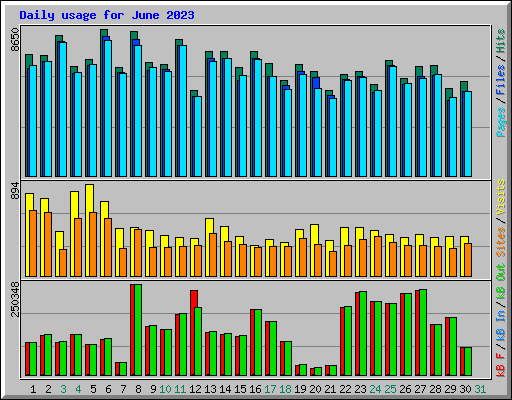 Daily usage for June 2023