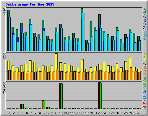 Daily usage for May 2025