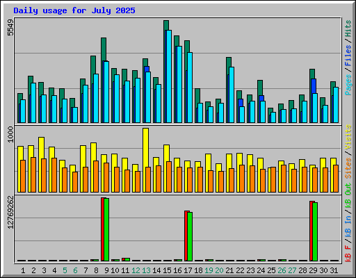 Daily usage for July 2025