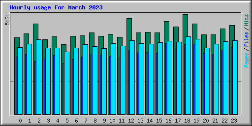 Hourly usage for March 2023