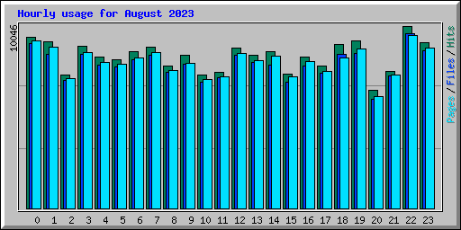 Hourly usage for August 2023